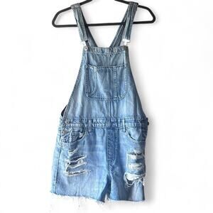 American‎ eagle medium denim overalls Medium Adjustable EUC